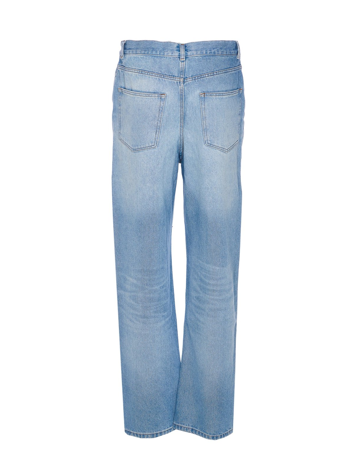 Straight-Leg Denim Pants with Mid-Rise Waist