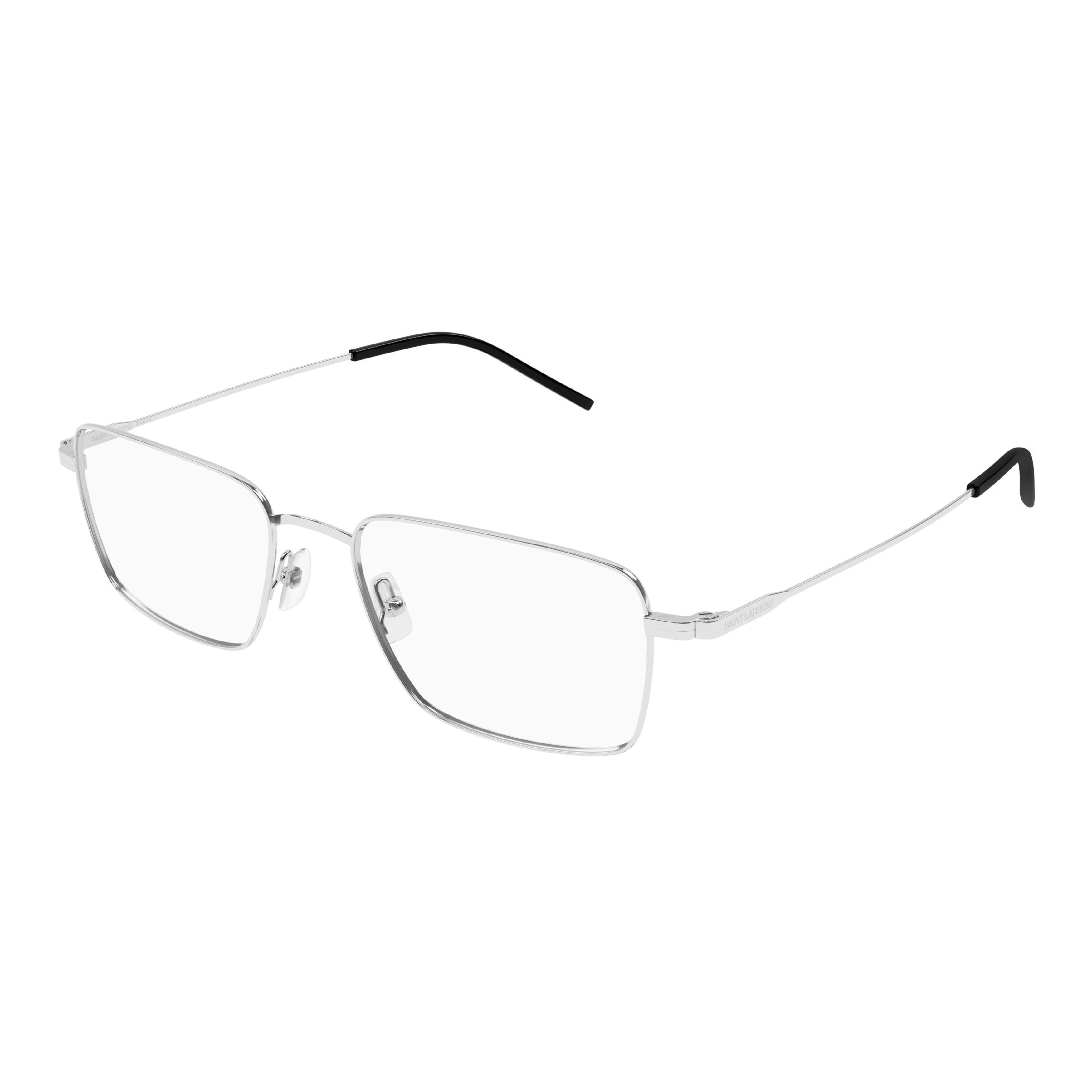 Sl 844 Rectangular Silver-Toned Metal Frame Eyeglasses