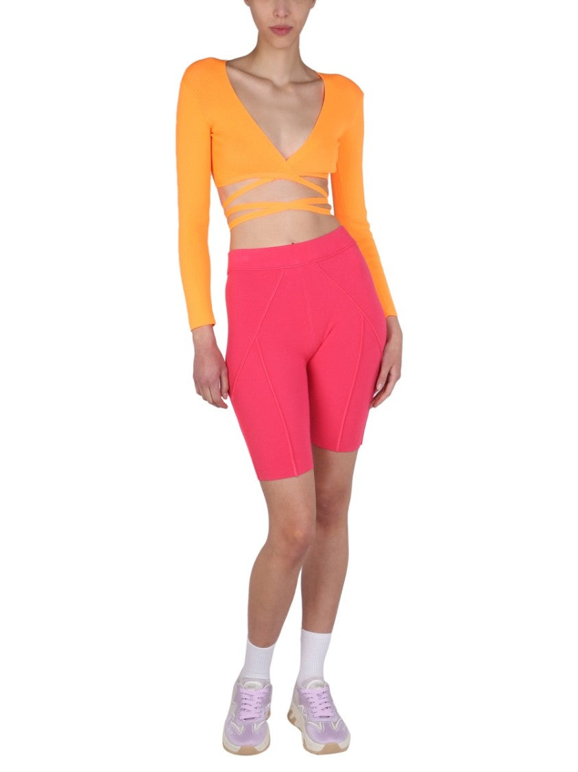 Cropped Top With Wide V-Neck