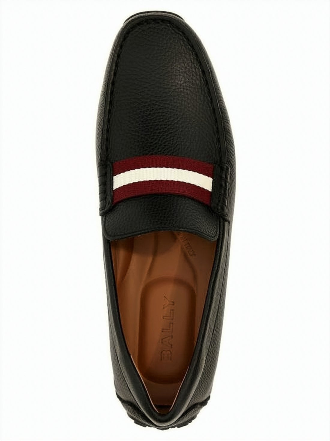 Textured Black Leather Loafers