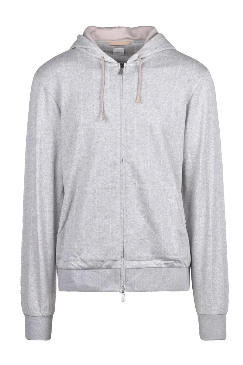 Zip Sweatshirt Cashmere Silk - Light Grey
