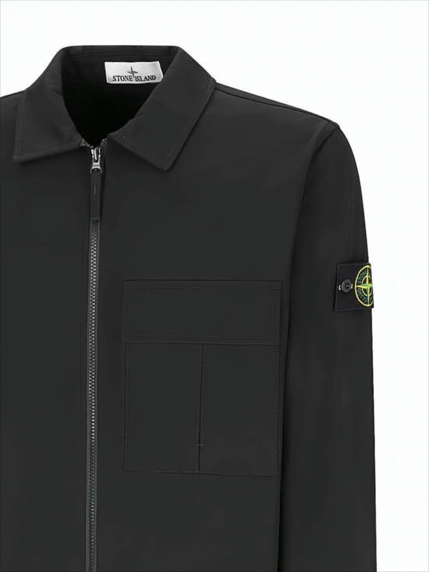 Black Cotton Jacket with Minimalist Design
