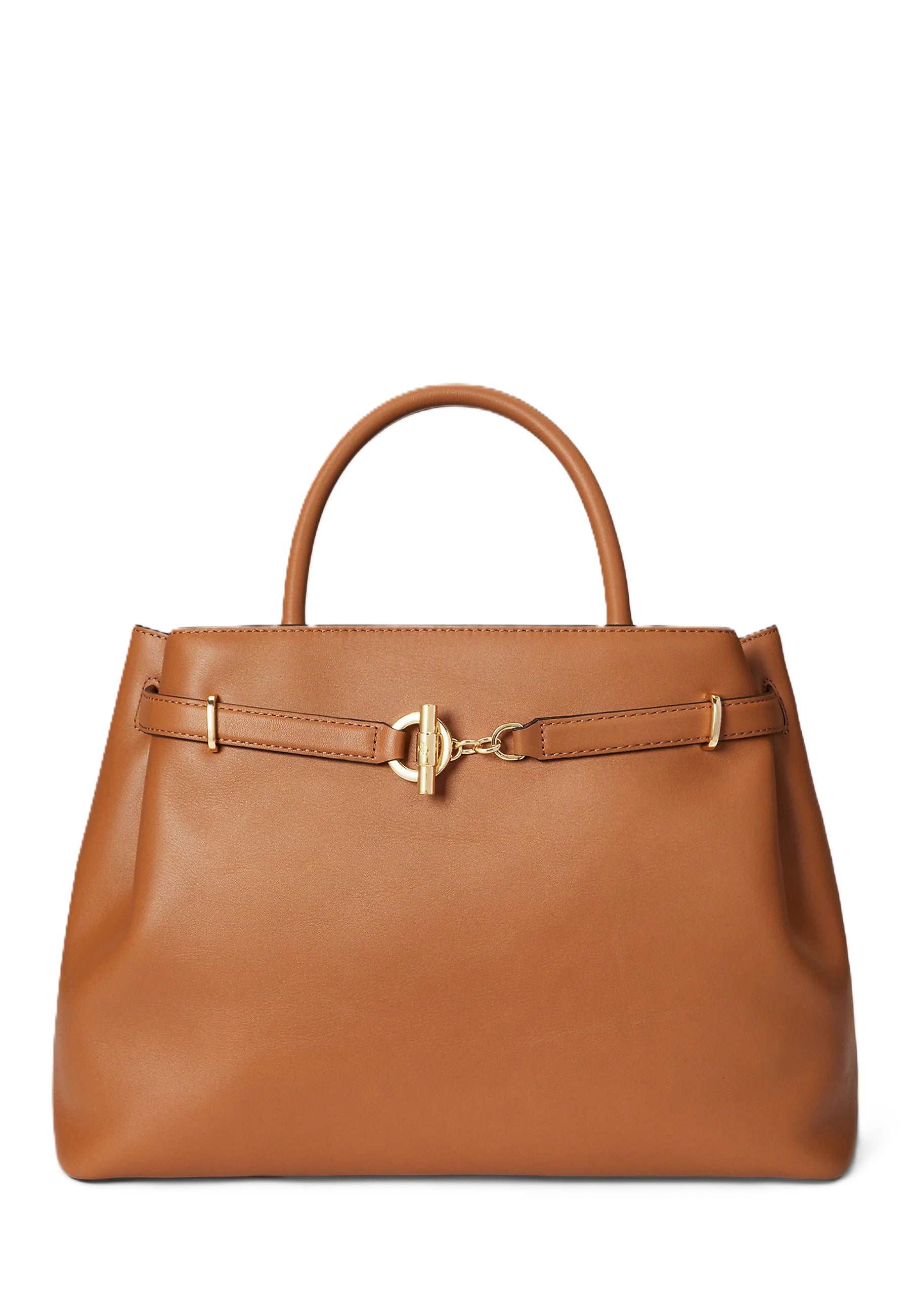 Brown Smooth Leather Satchel Bag