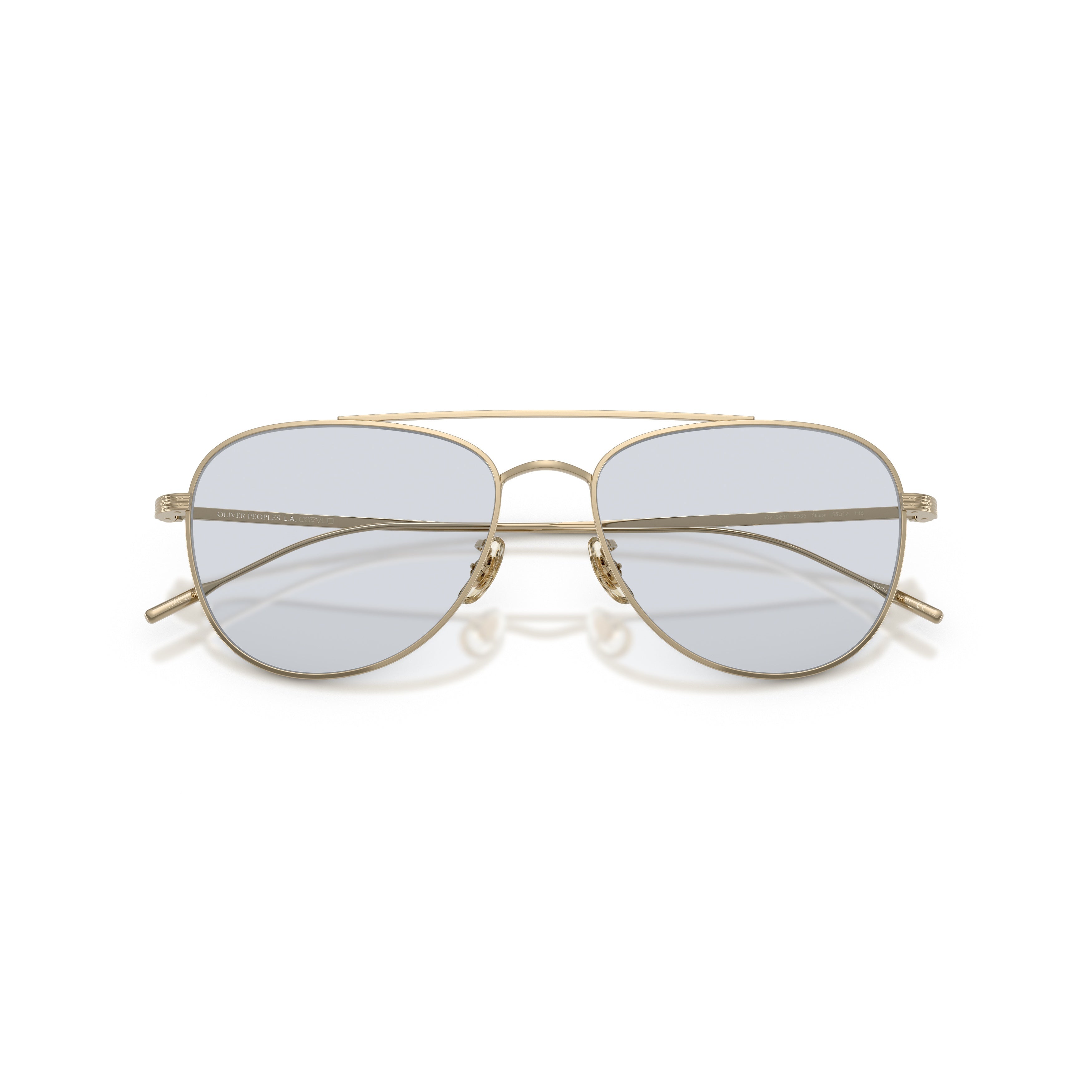 0ov1363t Aviator Sunglasses with Lightweight Titanium Frame