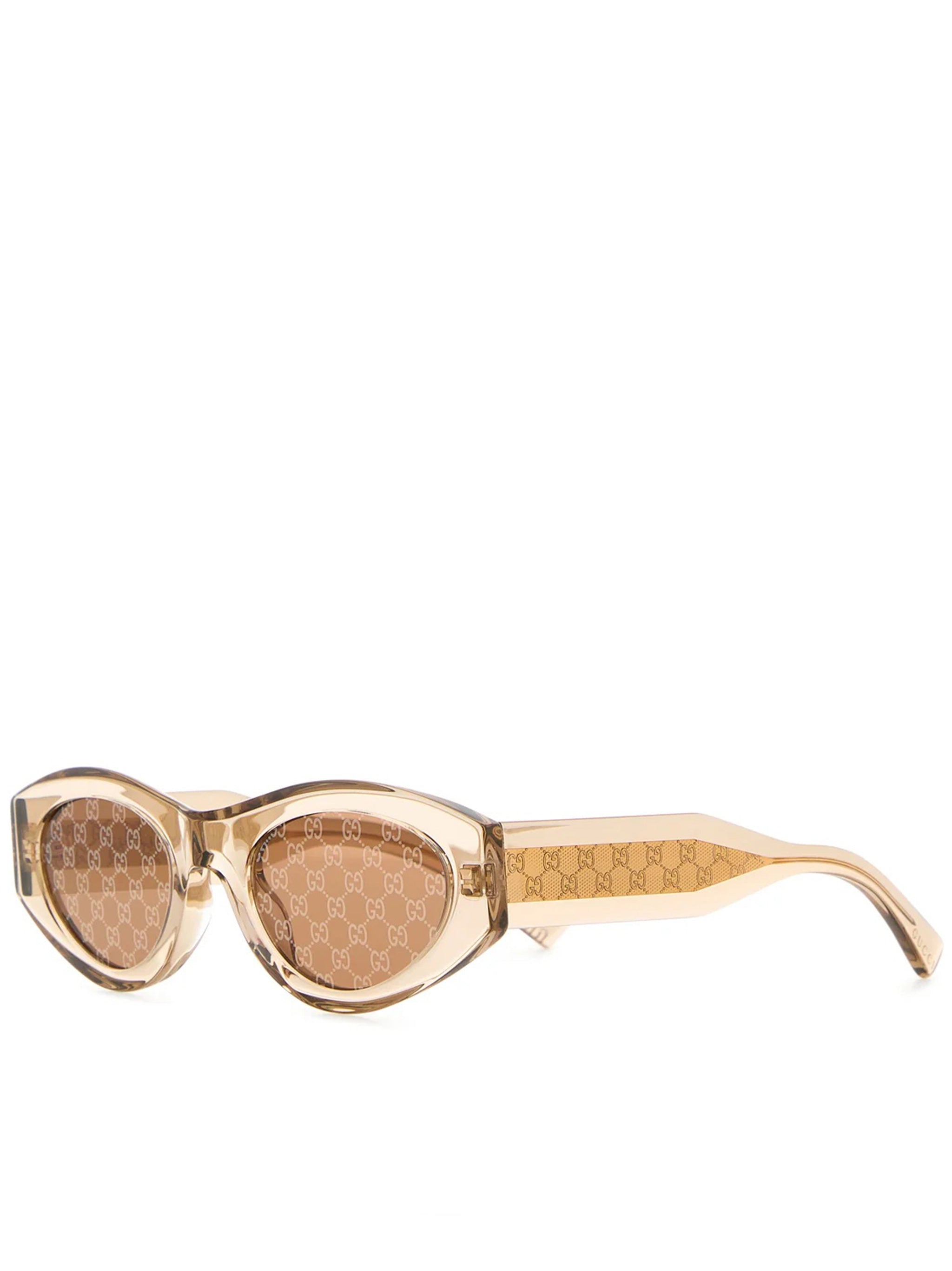 Amber Cat-Eye Translucent Amber Logo Sunglasses