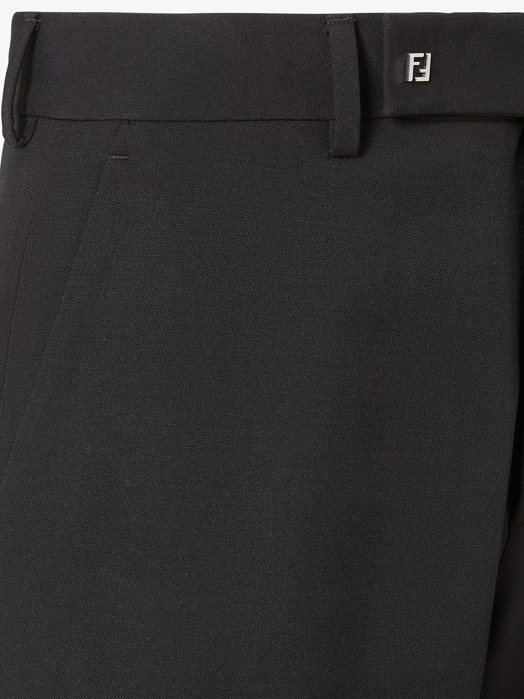 Classic Tailored Black Wool Straight Trousers