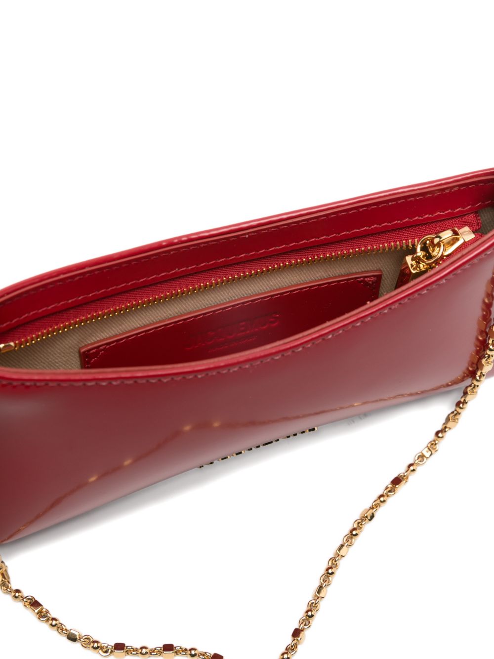 Red Handbag with Gold-tone Accents