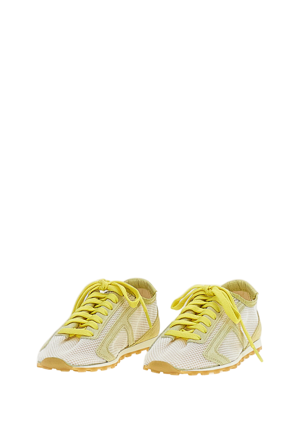 Yellow Les Tennis Mesh Leather Sneakers