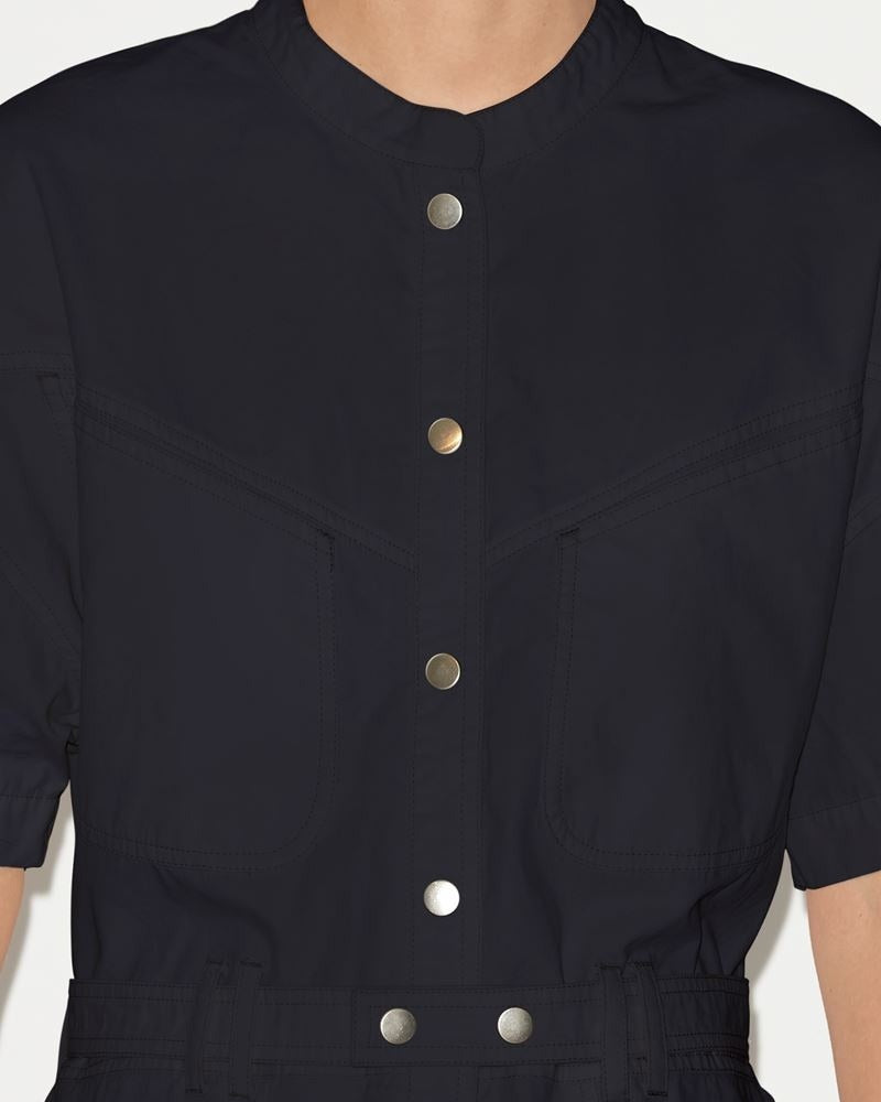 Short-Sleeved Blouse with Front Button Closure
