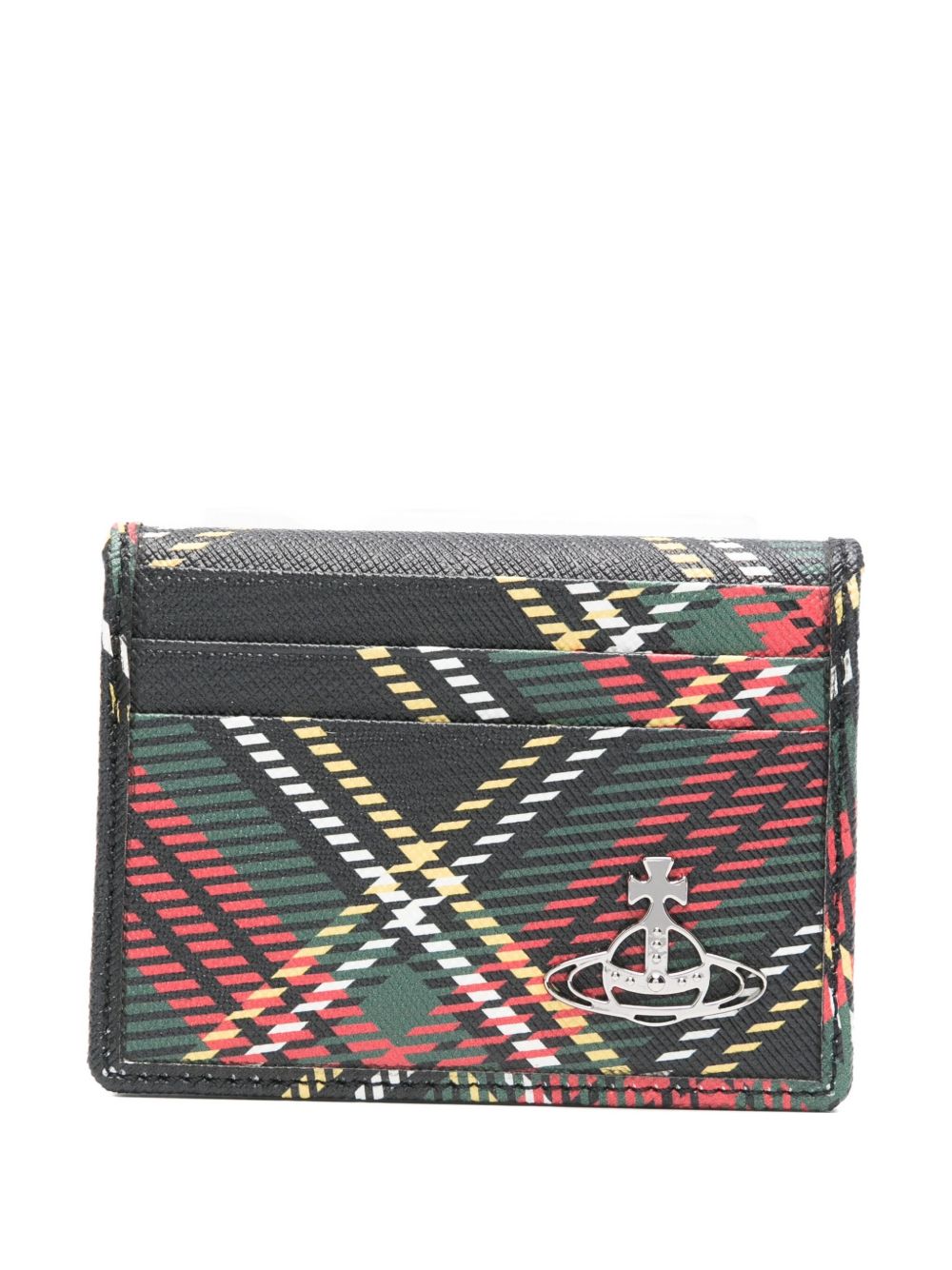 Compact Black Tartan Plaid Wallet