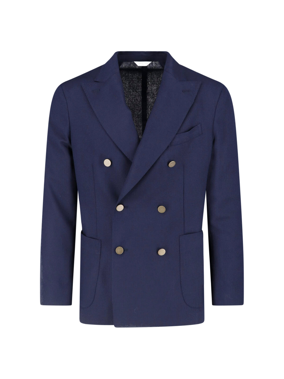Navy Virgin Wool Double-Breasted Blazer