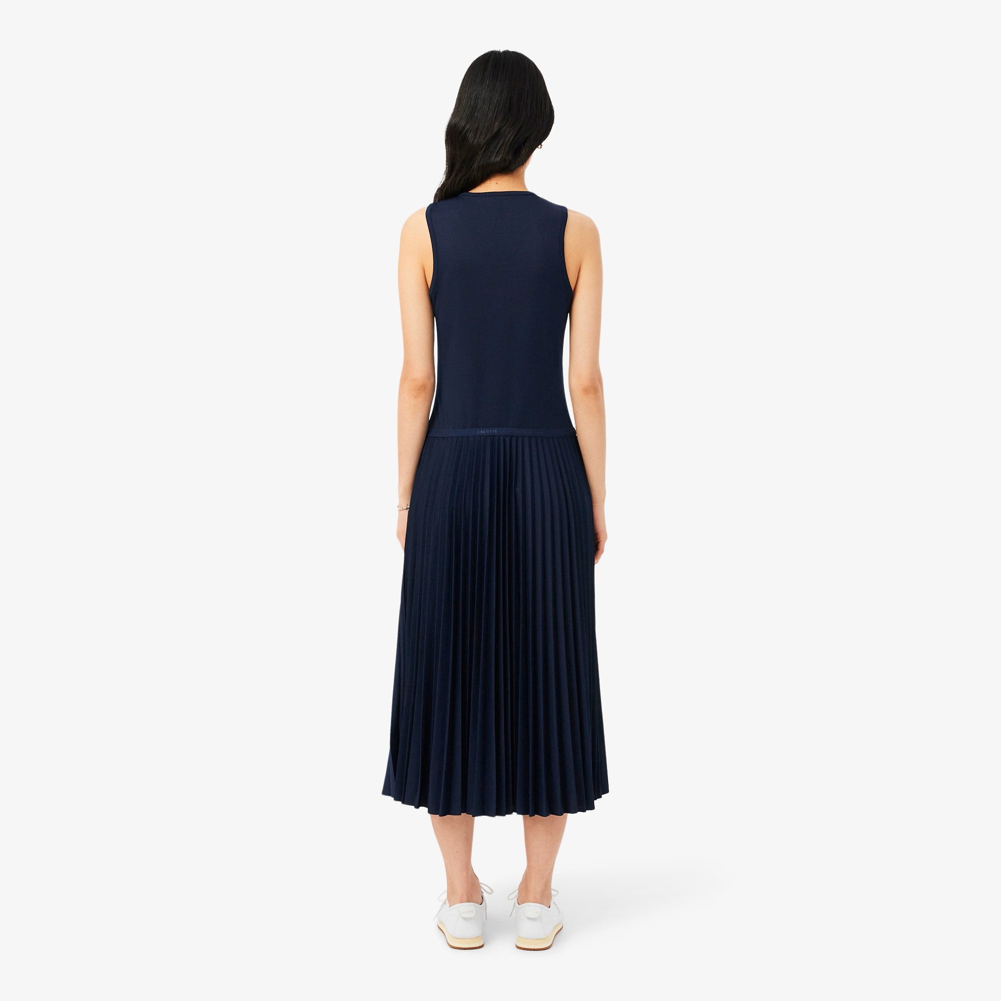 Flowing Midi Dress with Fitted Bodice