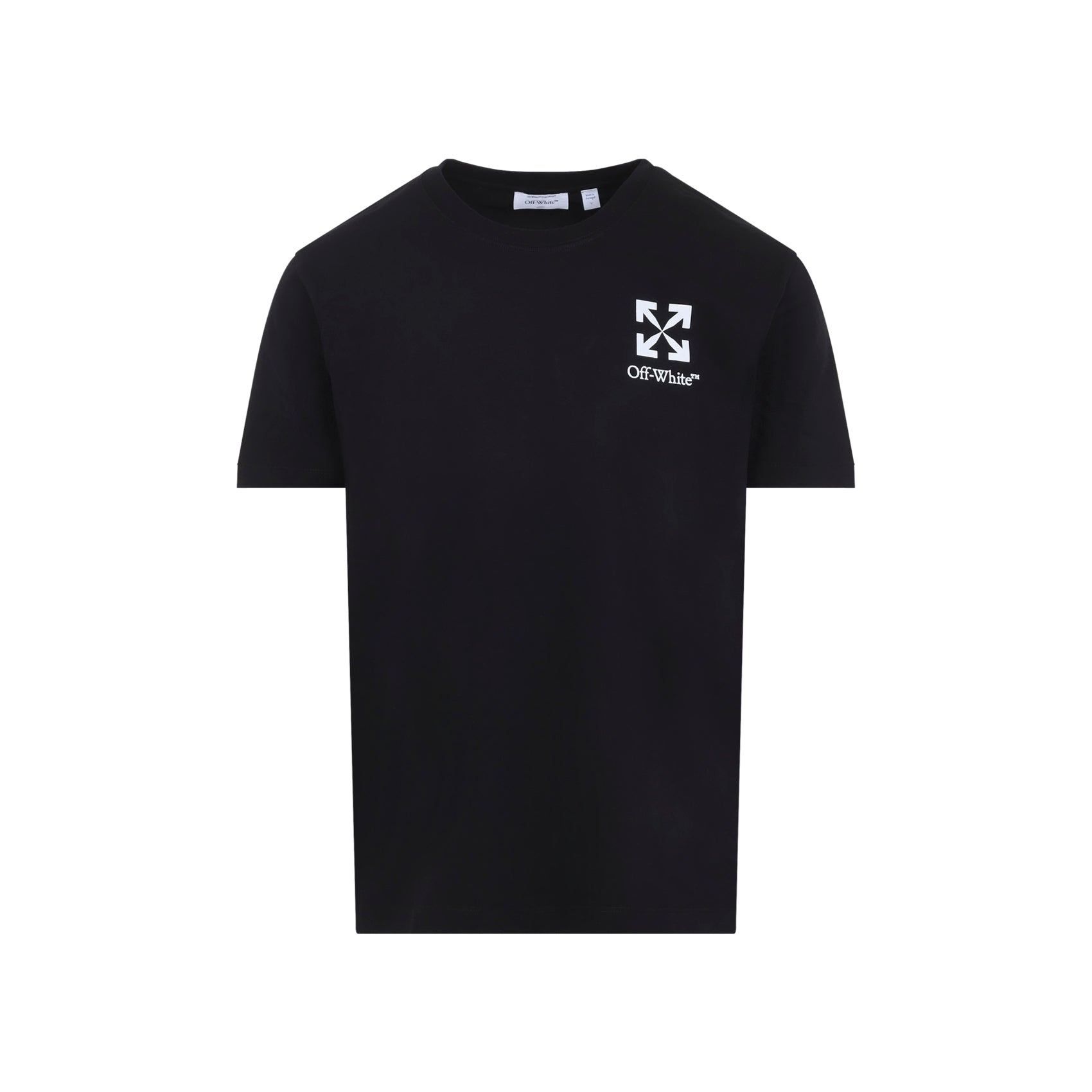 Black Cotton T-Shirt with Graphic Logo