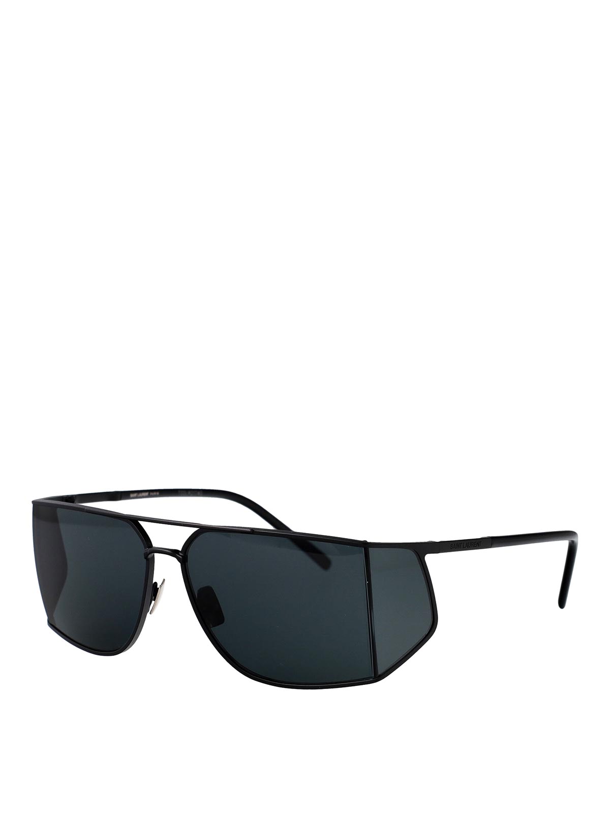 Angular Metal Frame Sunglasses with Dark Lenses
