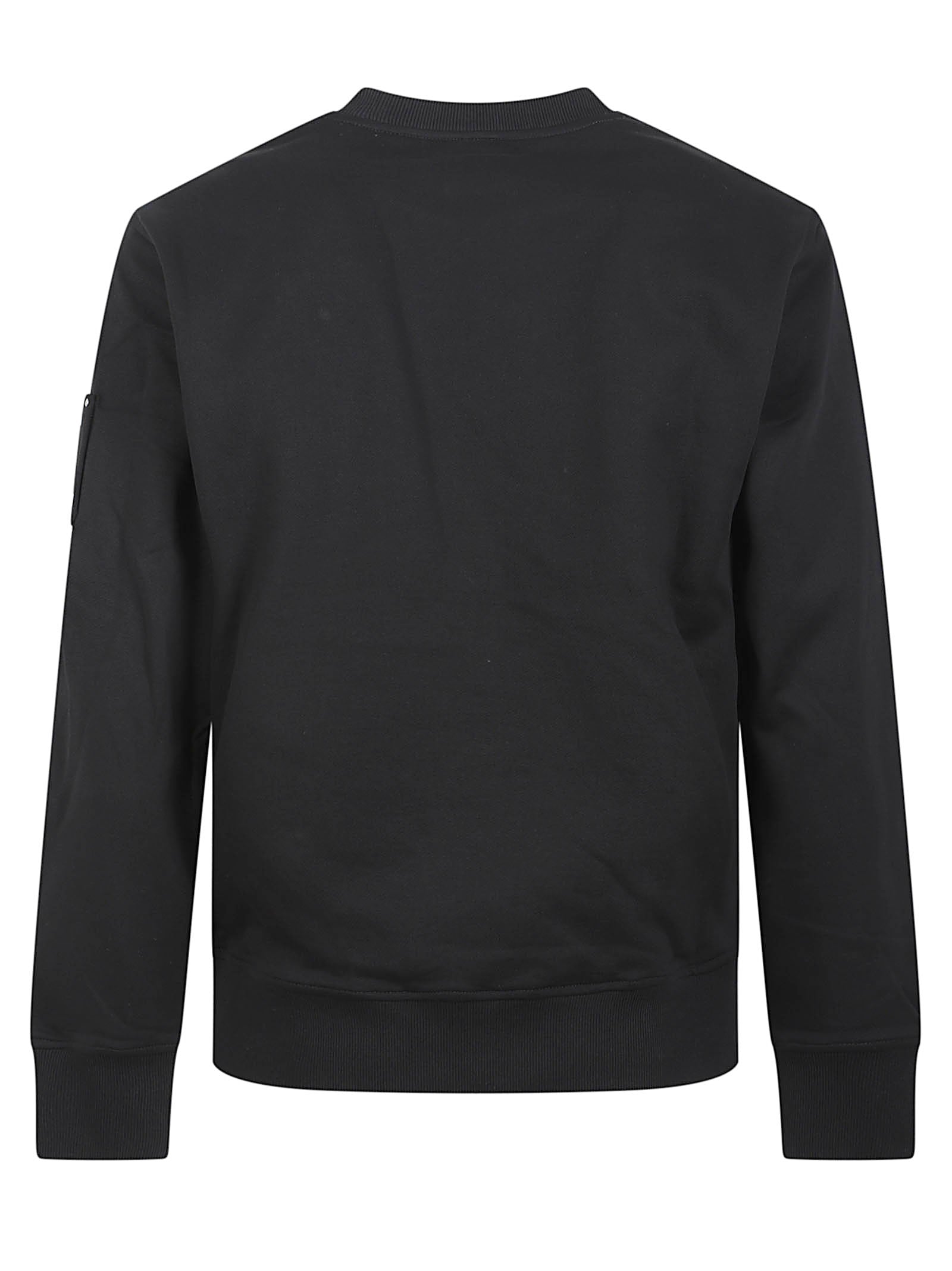 Minimalist Black Cotton Sweater with Ribbed Detailing