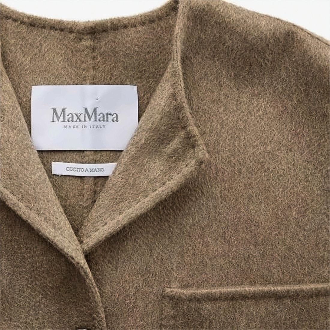 Mid-Length Cashmere Coat with Button-Down Front