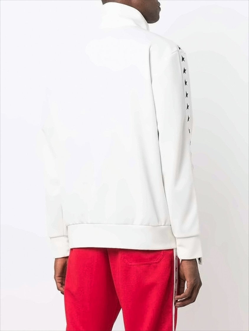 Full-Zip Jacket with High Collar and Bold Star Motifs