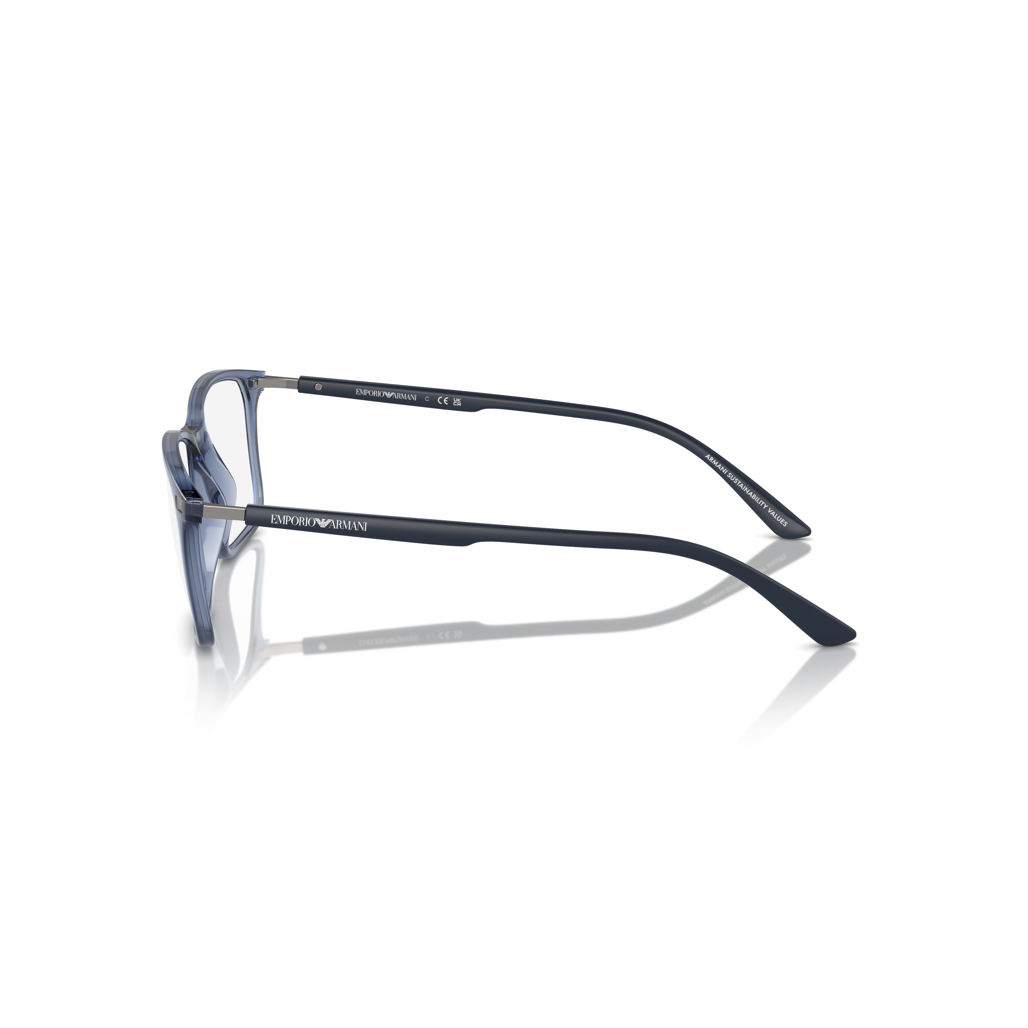 0ea3237 Translucent Blue Rectangular Sunglasses with Slim Temples