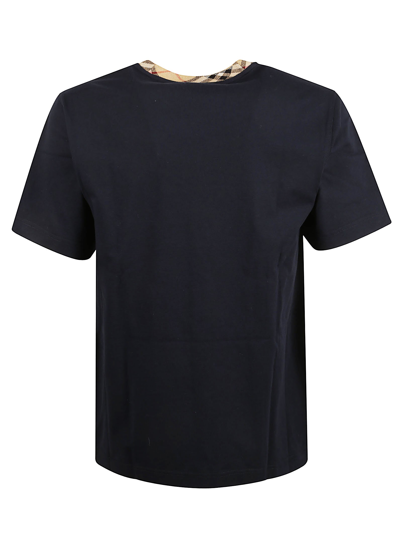 Check Knit Crew Neck T-Shirt