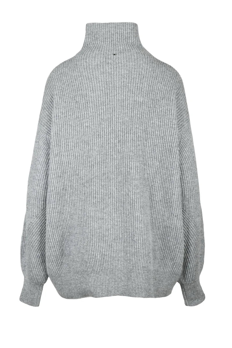Oversized Turtleneck Sweater - Grey