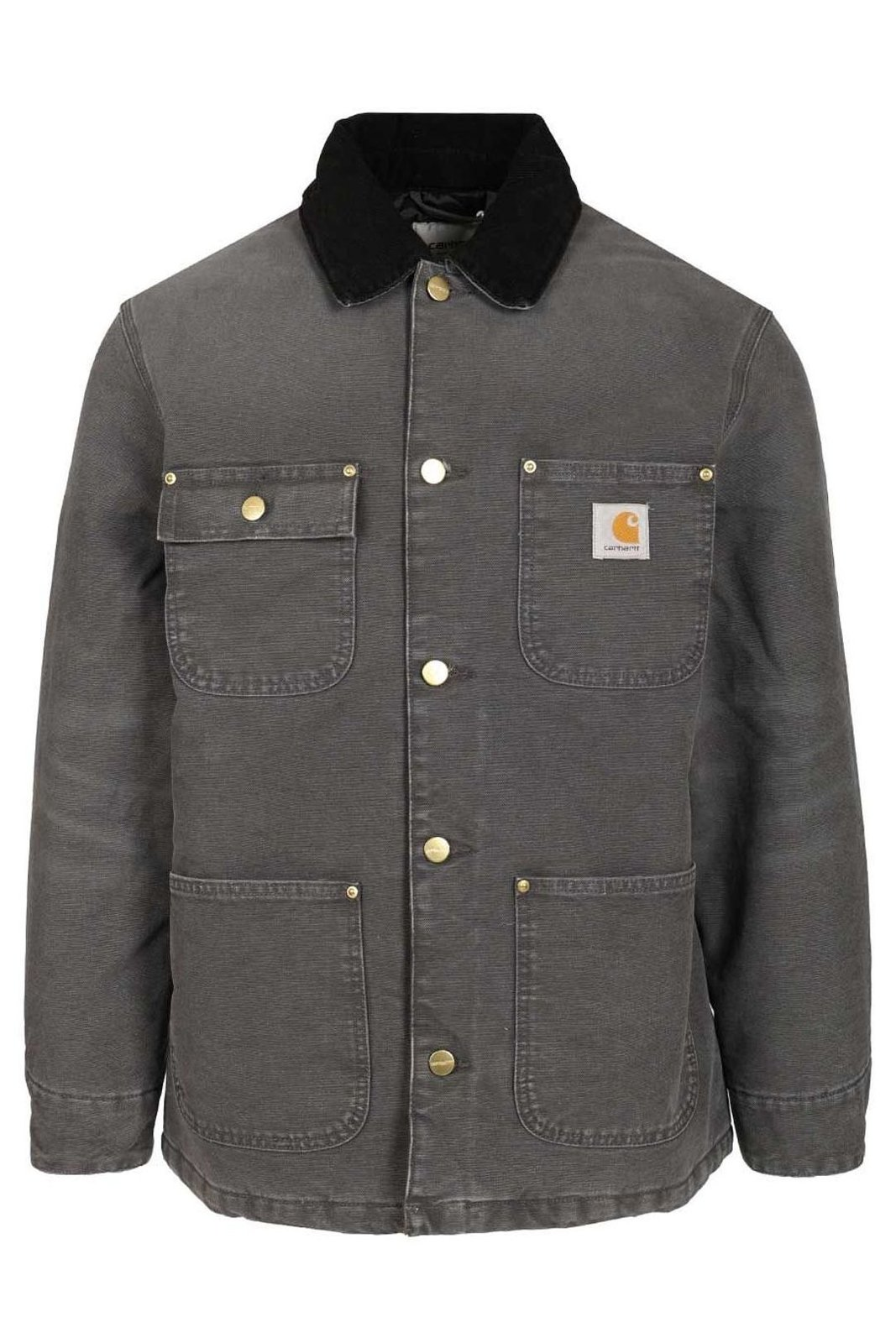 Mid-Length Button-Up Coat with Classic Collar