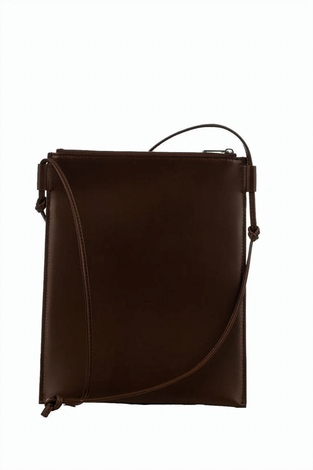 Rectangular Calf Leather Pouch with Adjustable Strap