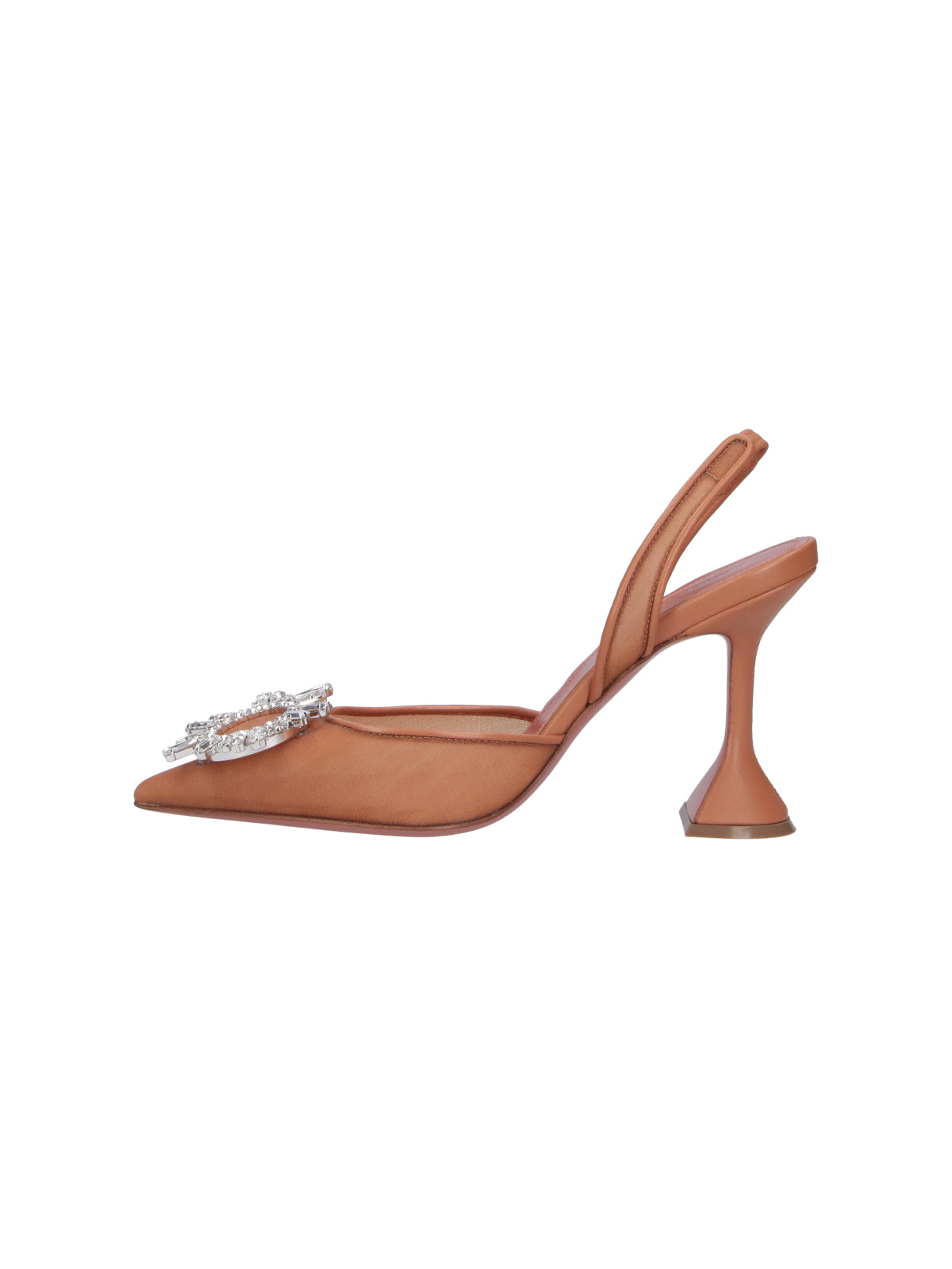 Pink Pointed-Toe Crystal Slingback Pumps