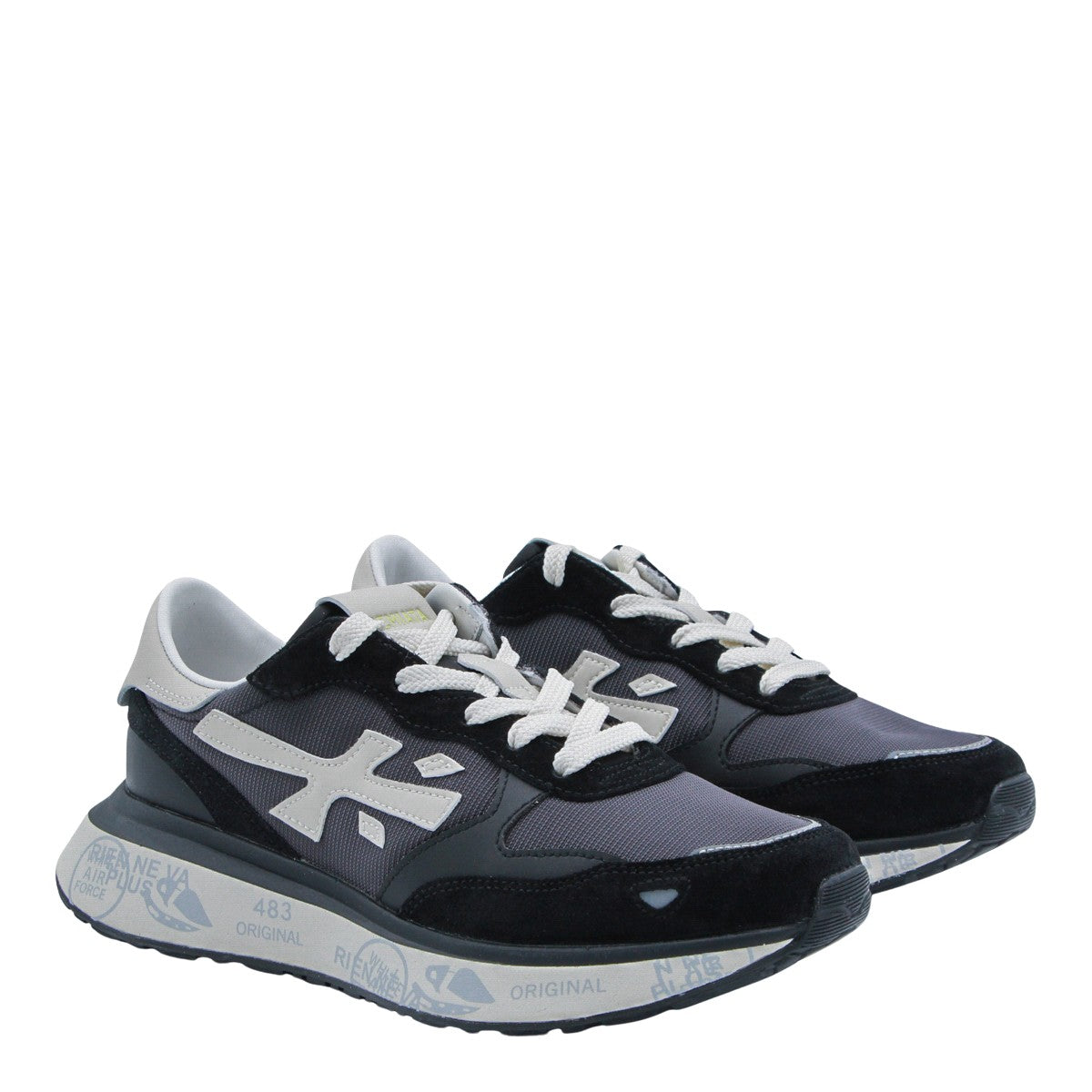 Distinctive Blue Sneakers with Suede
