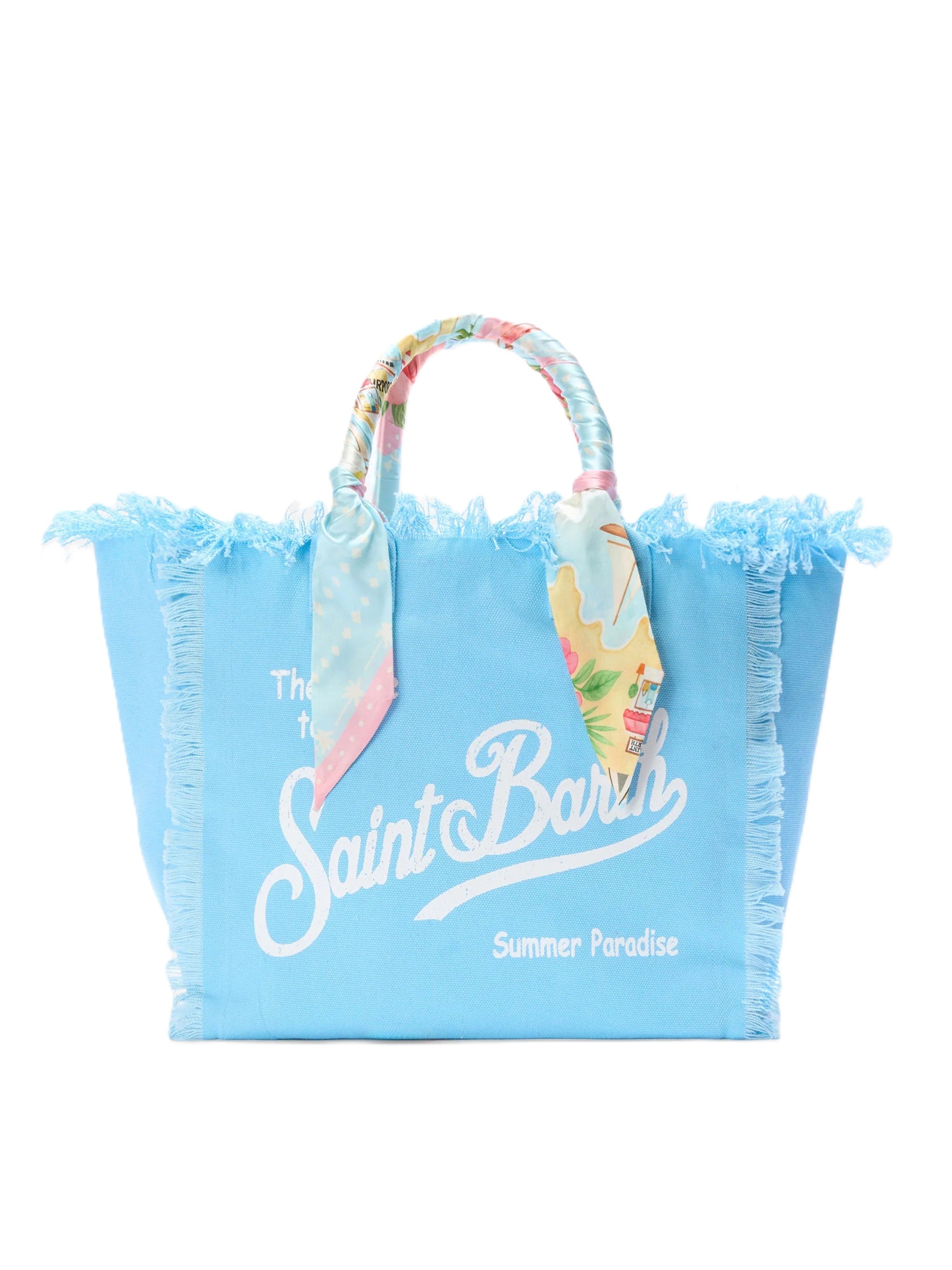 Frayed Edge Light Blue Tote Bag