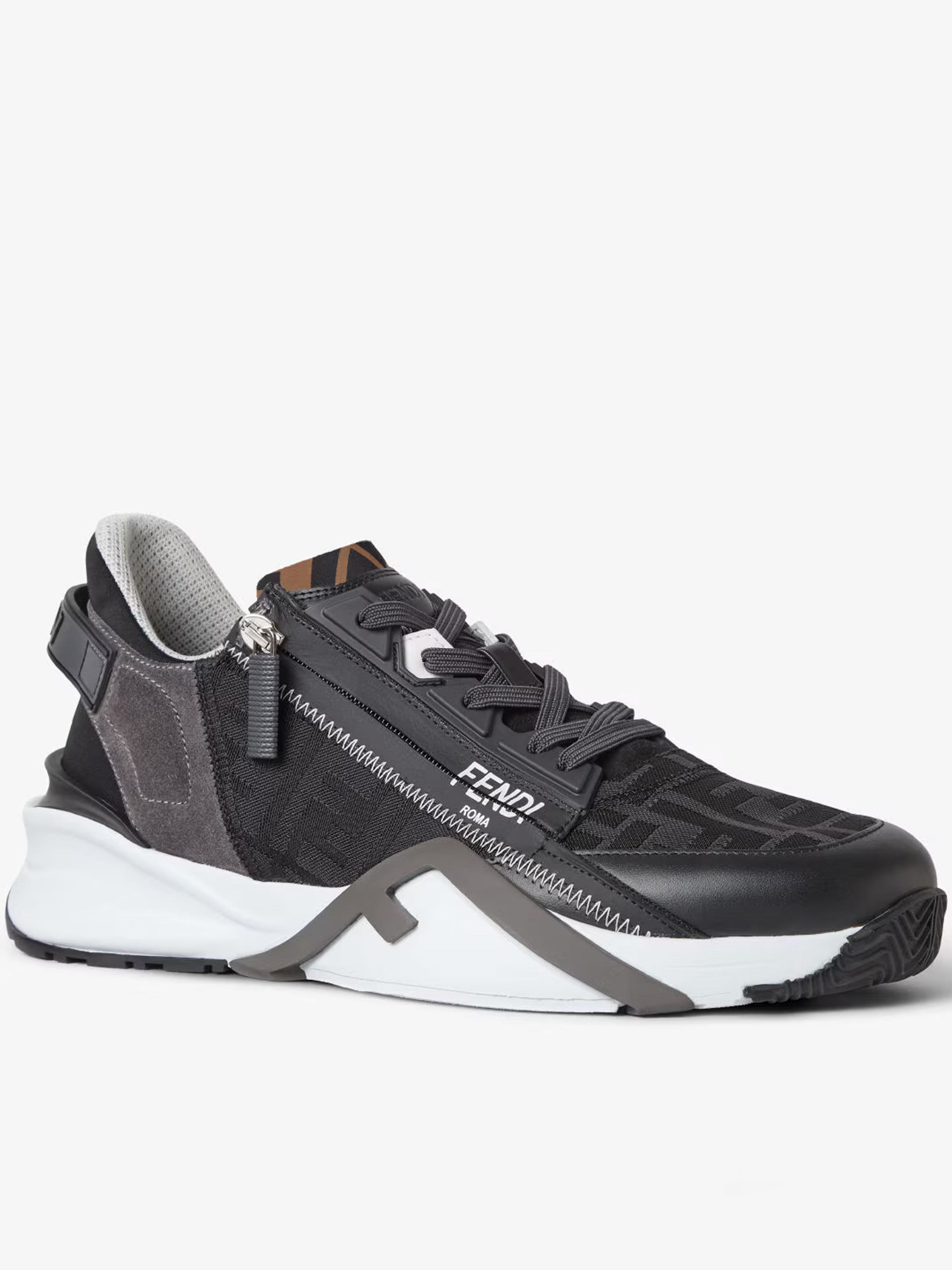 Flow Black/Grey Low-Profile Side-Zip Sneakers