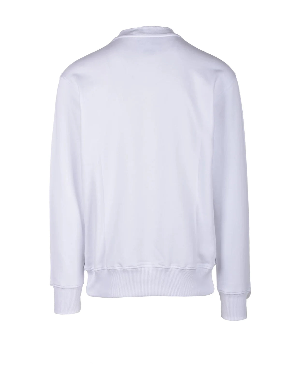 White Cotton Crewneck Regular Fit Sweatshirt