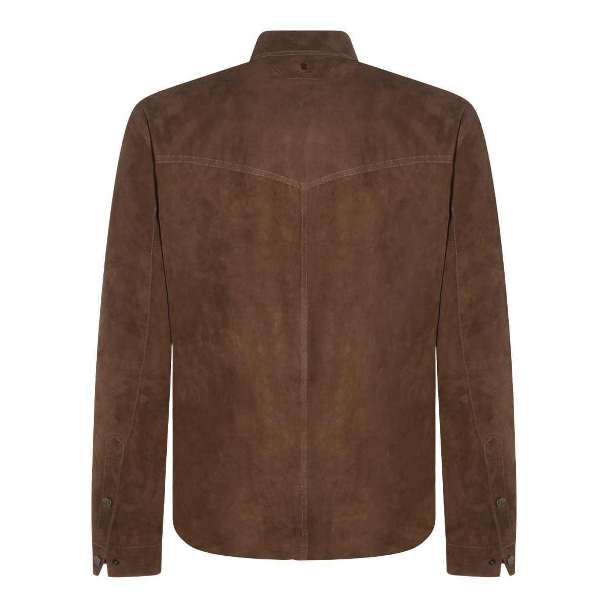 Brown Suede Jacket With Classic Collar