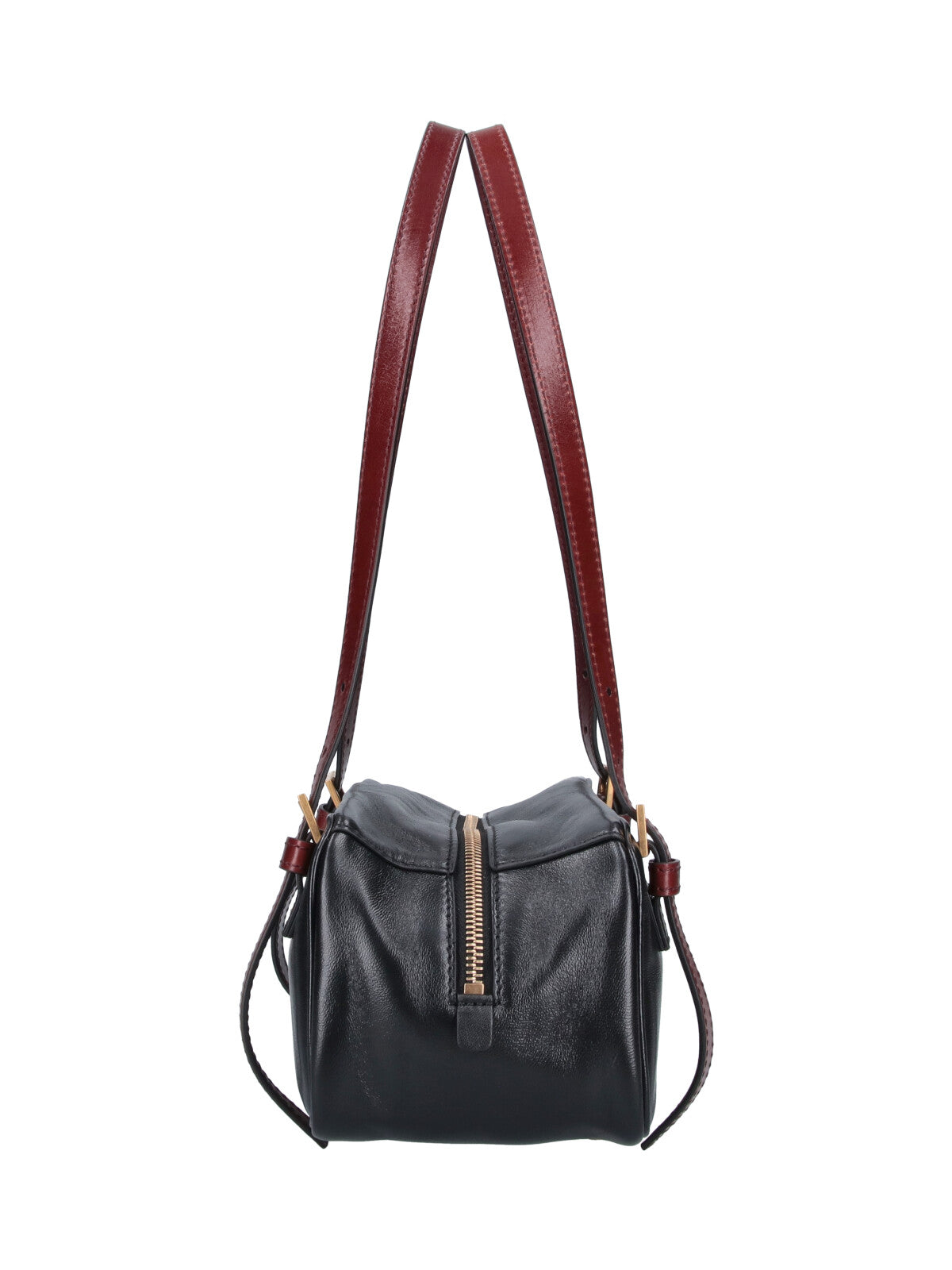 Black Emblème Rectangular Leather Bag