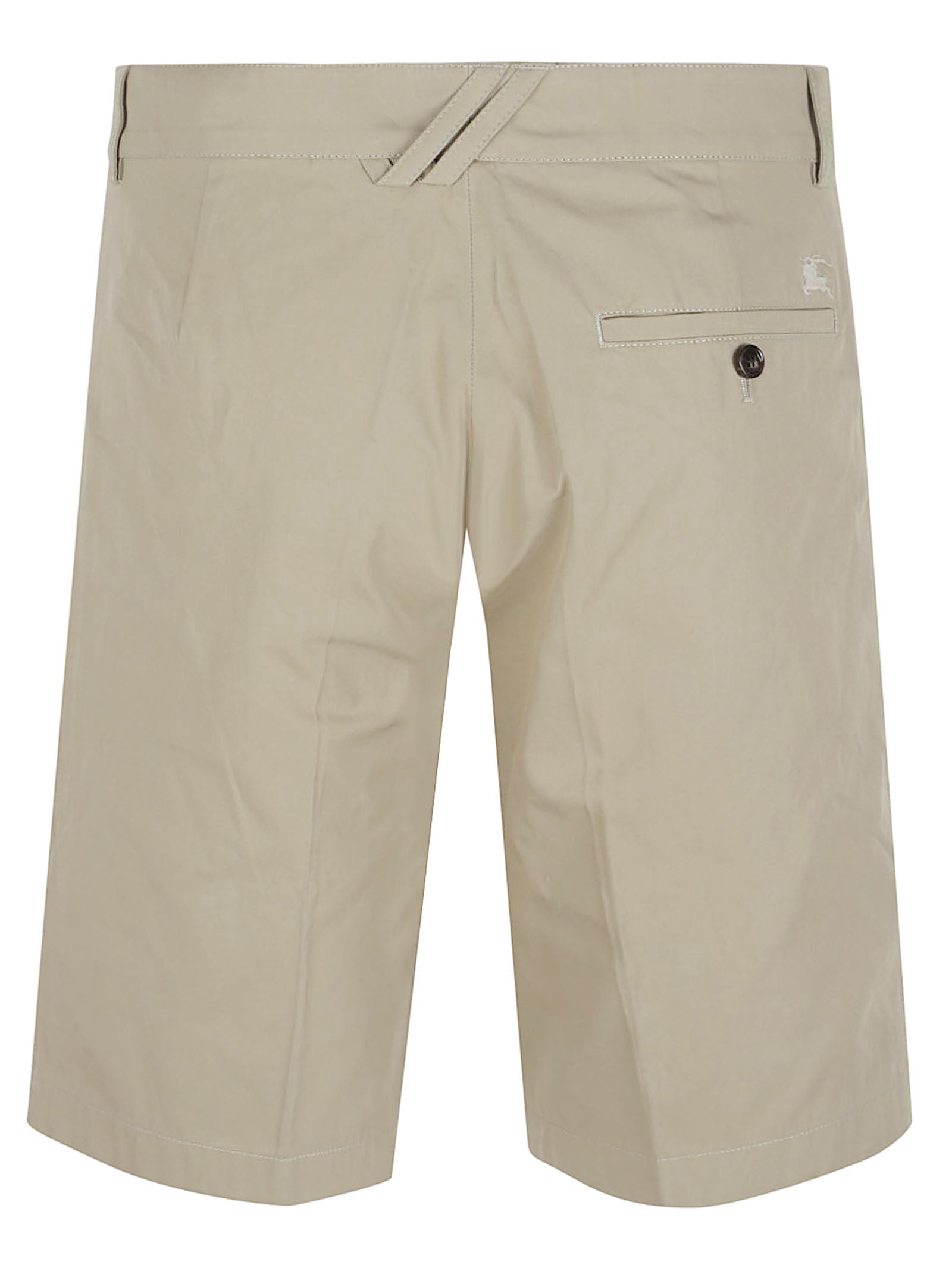 Tailored Cotton Shorts with Minimalist Design and Buttoned Back Pocket