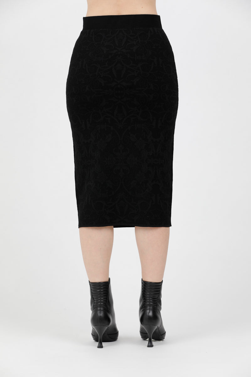 Fitted Black Midi Skirt