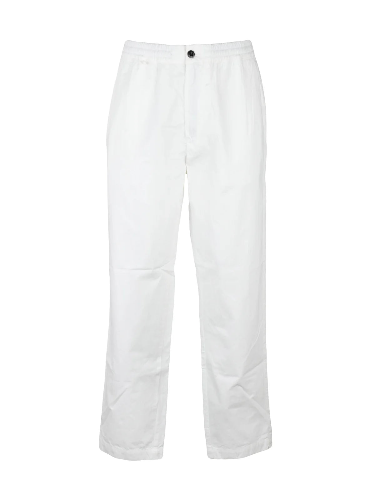 Chino Pants Elastic Waist - White