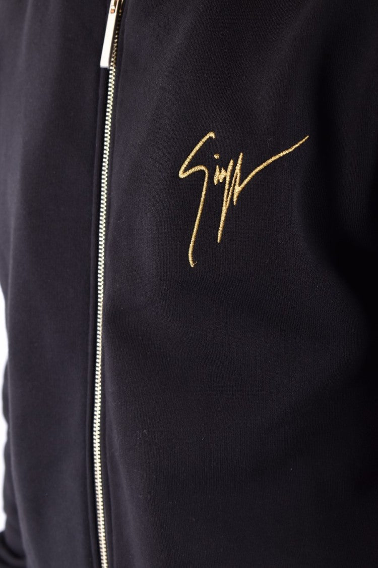 Black Cotton Jacket With Hood