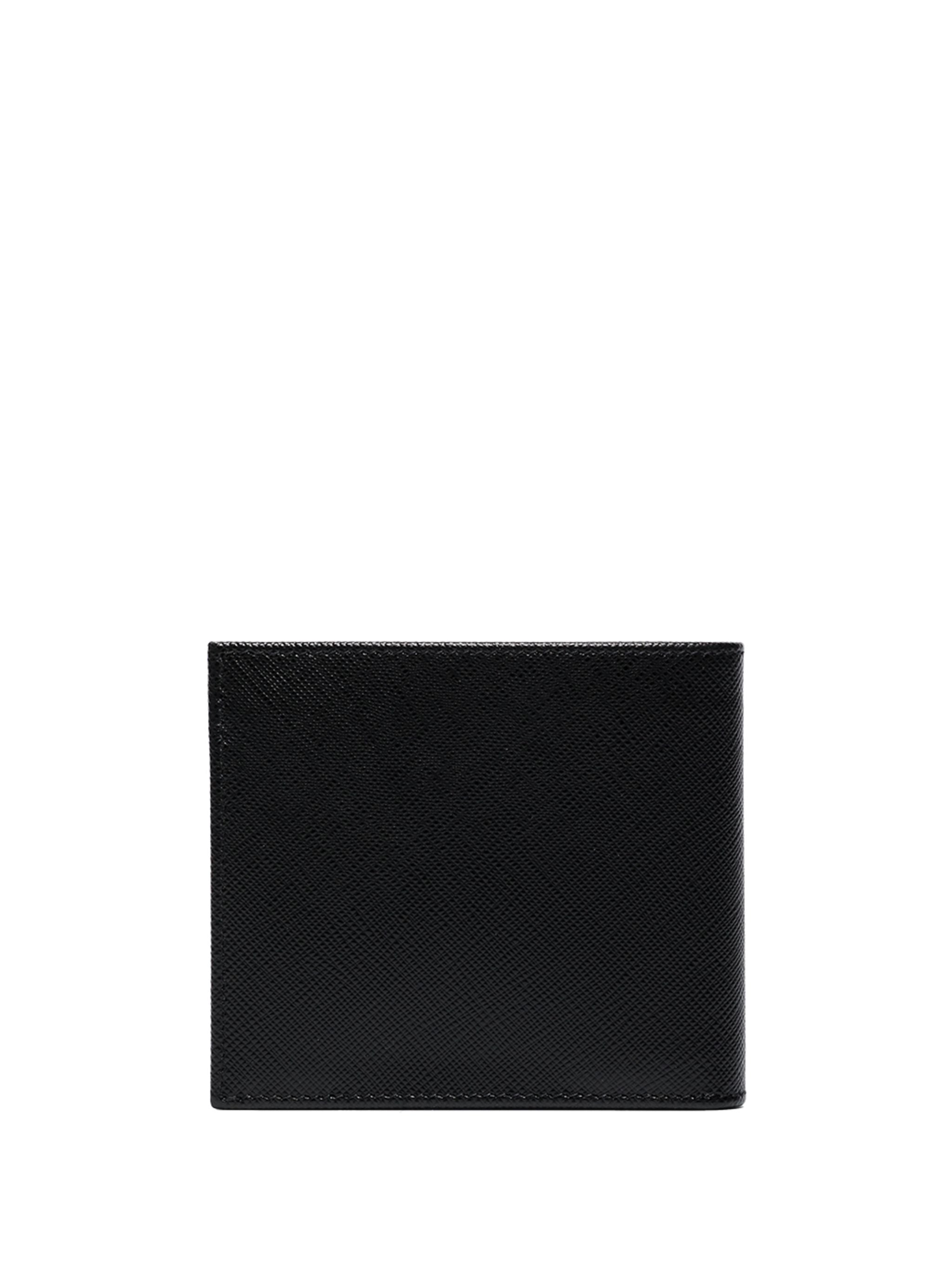 Black Portafoglio Saffiano Leather Bill Wallet