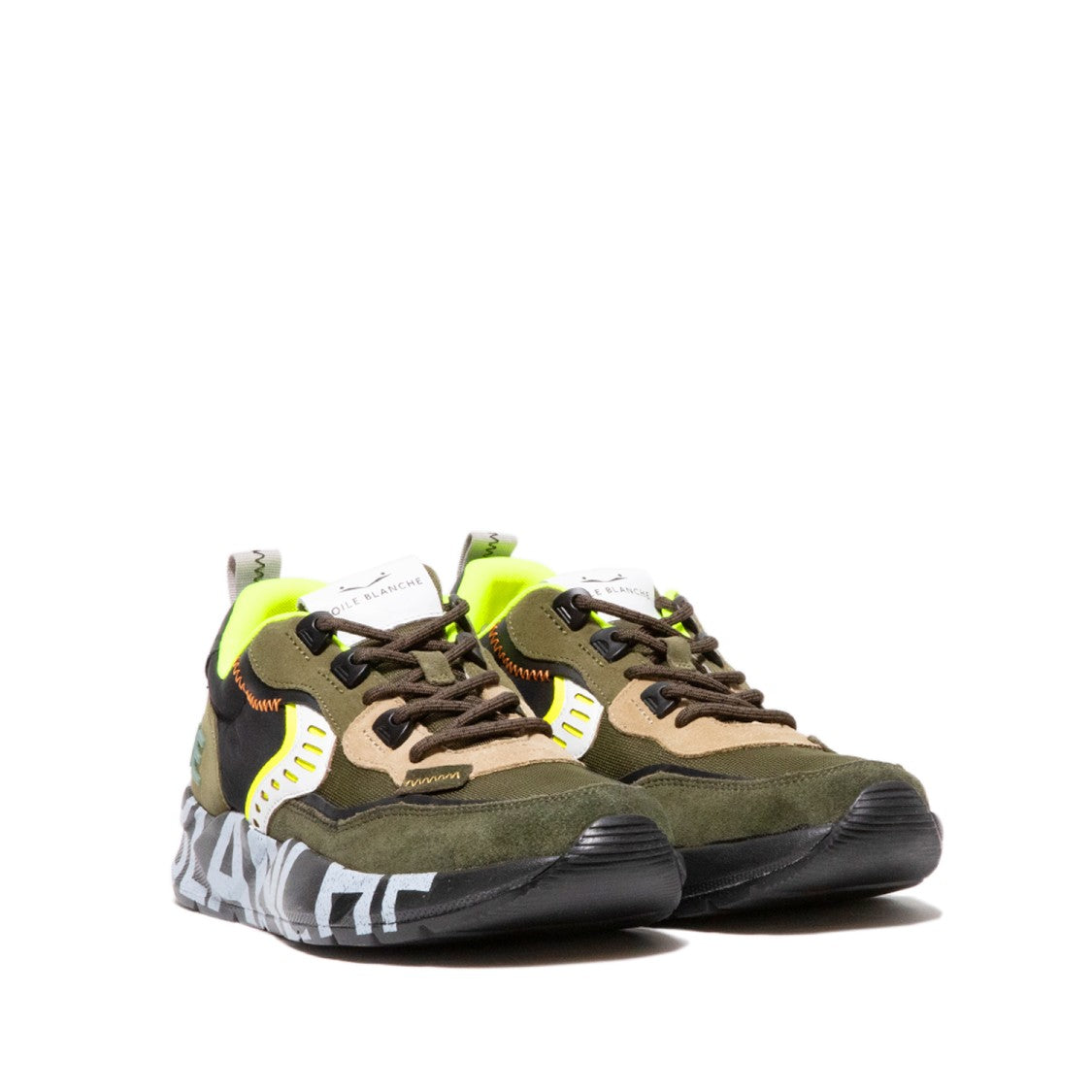 Sneakersy Club z tkaniny technicznej i zamszu w kolorze military green