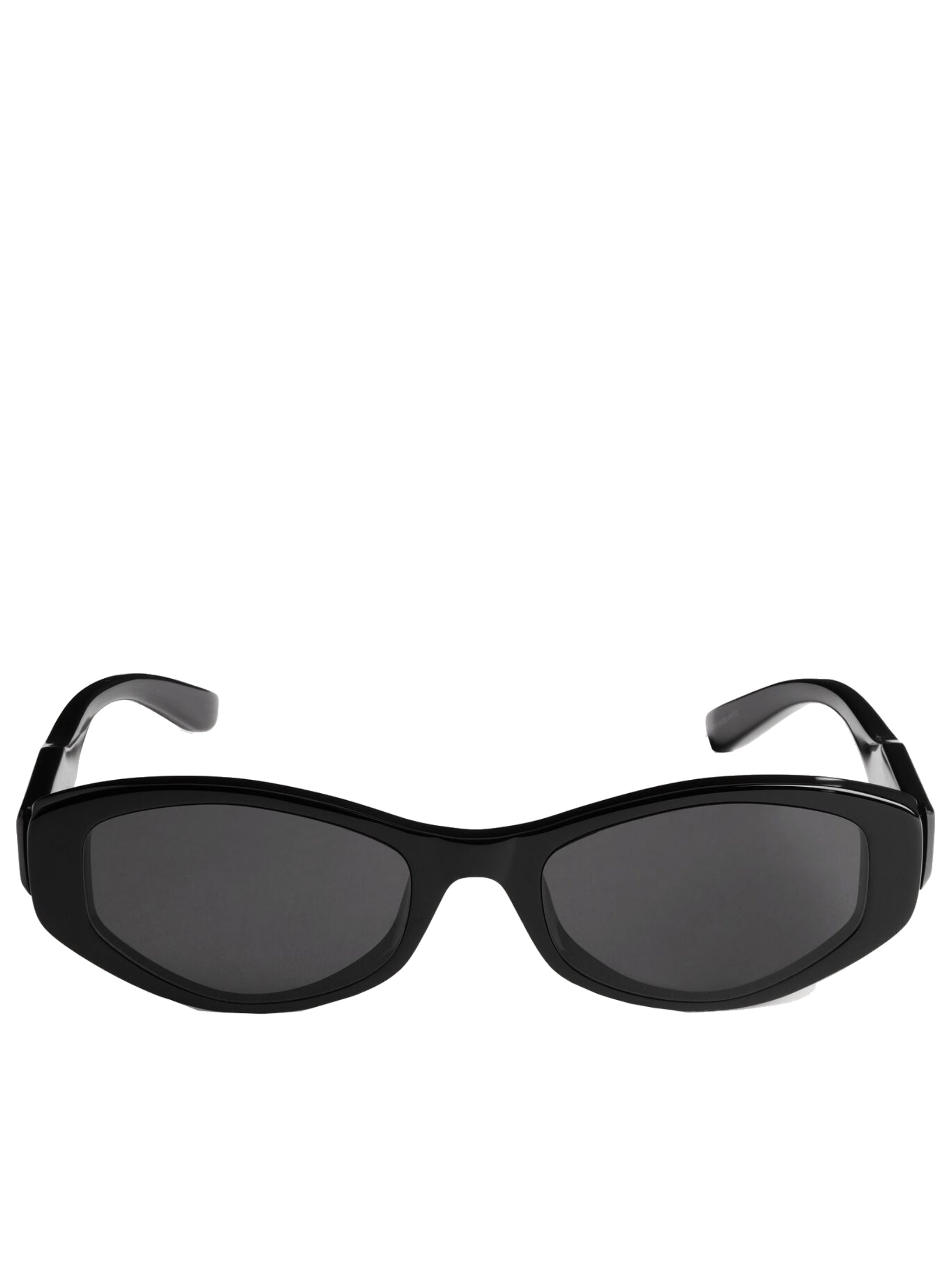 Black Nova Oval Narrow Frame Sunglasses