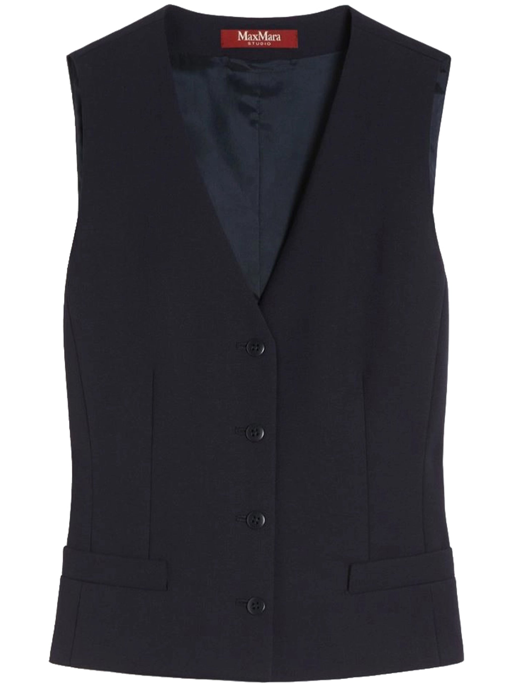 Black Madia Deep V-Neck Vest