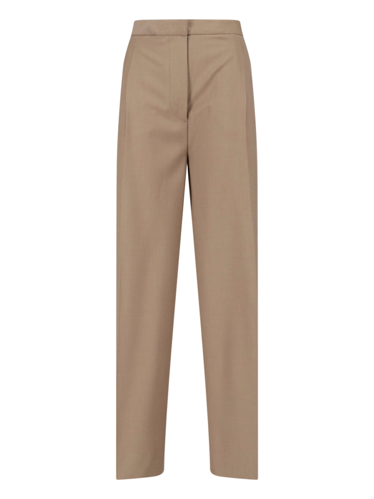 Brown Wool Blend Tailored Trousers