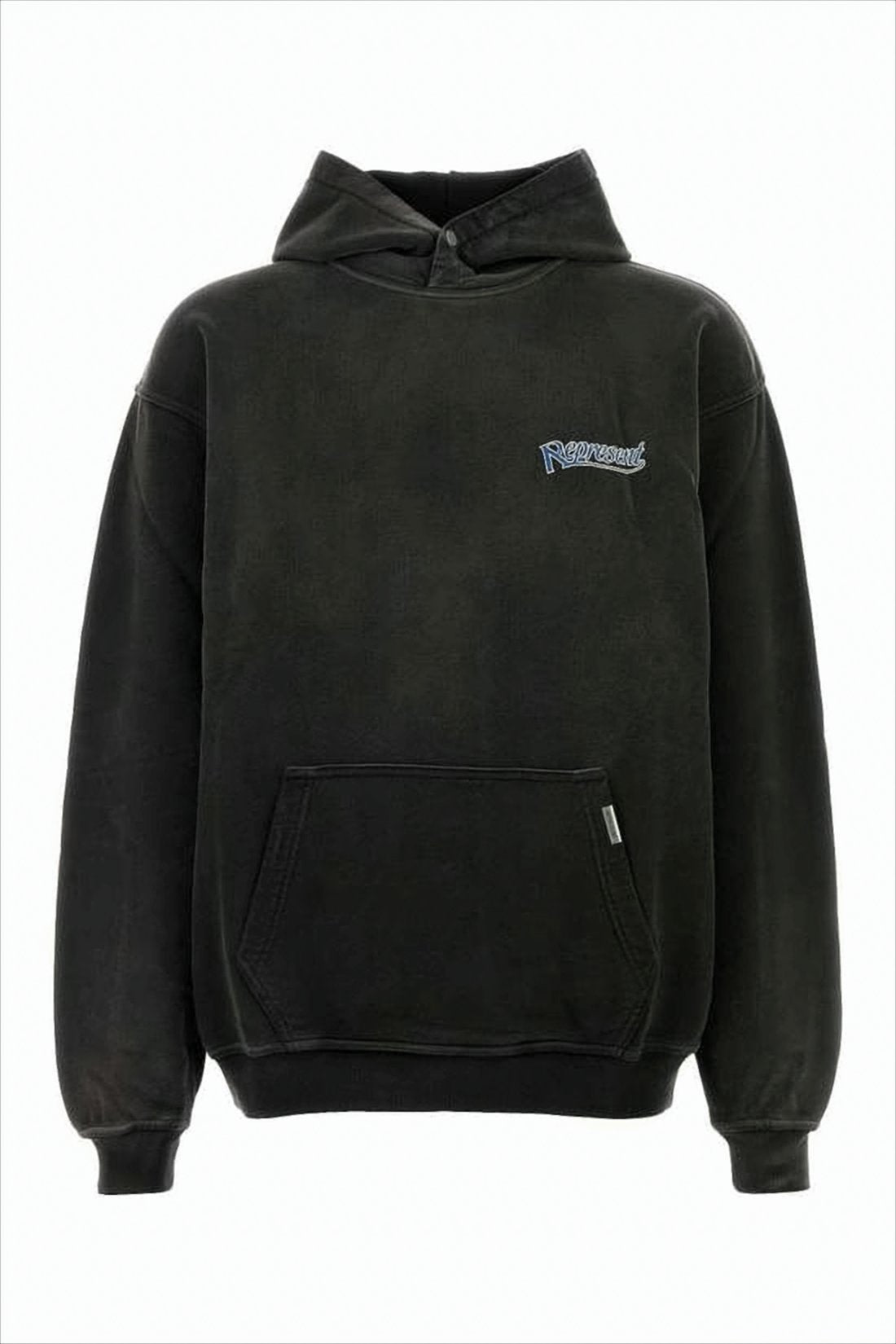 Black Relaxed-Fit Hoodie with Graphic Design