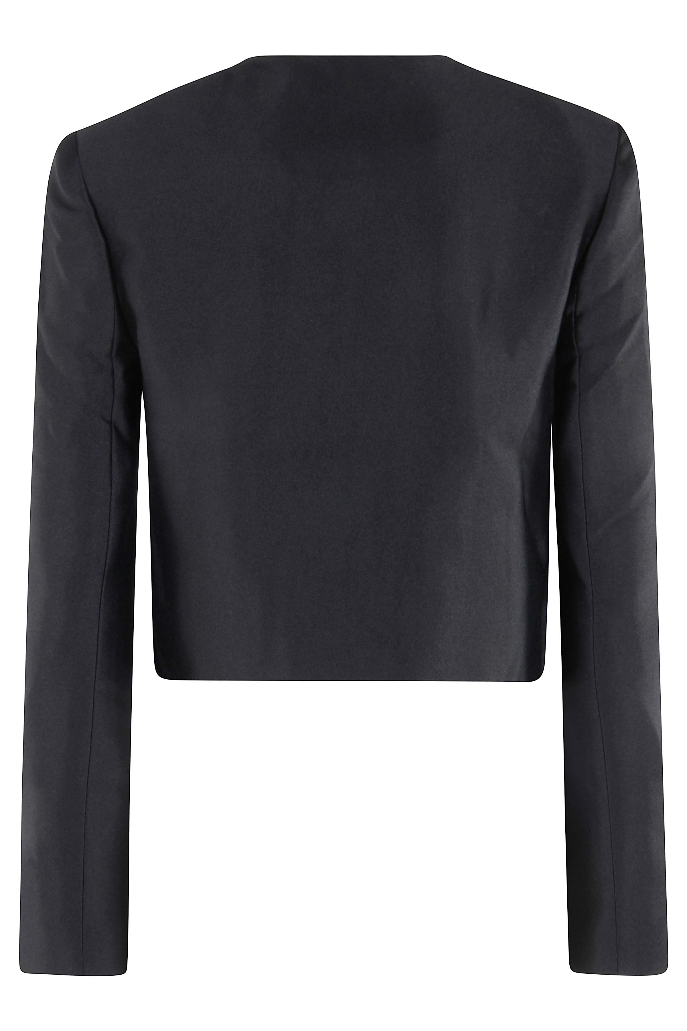 Black Taffeta Embellished Trim Jacket