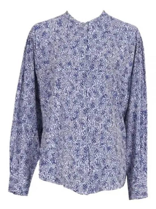 Abstract Pattern Long-Sleeved Shirt with Relaxed Fit