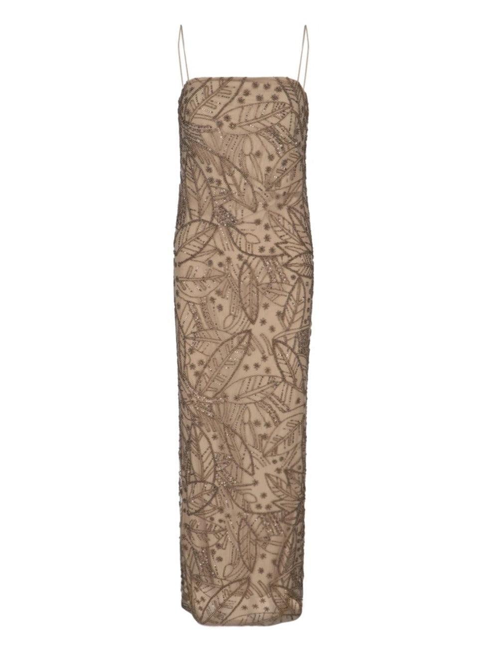 Beaded Net Dress – Brown