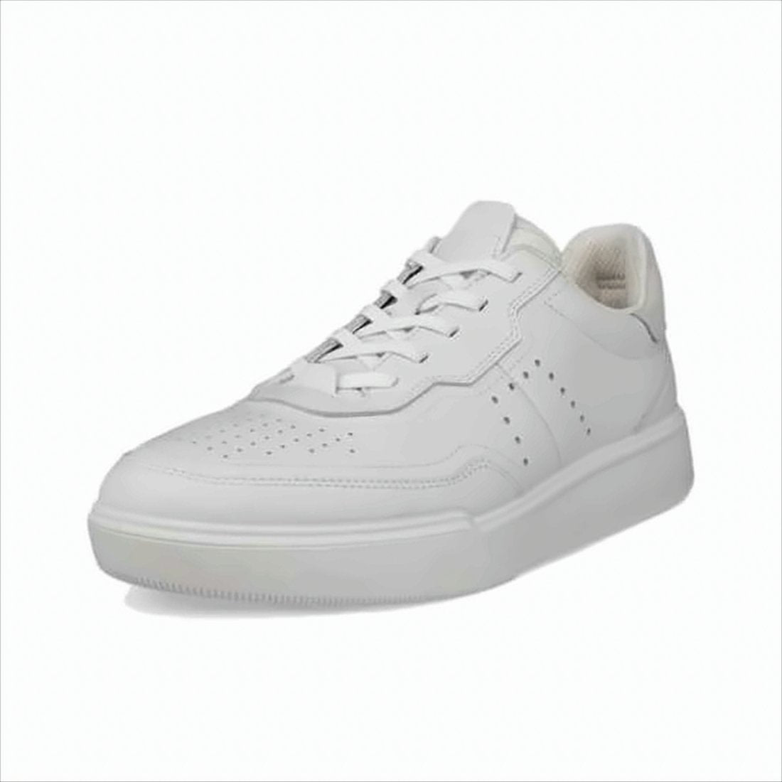 Sleek White Sneakers with Smooth Leather Upper