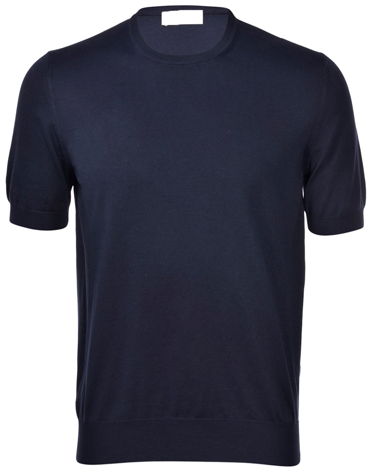 Knit Paricollo Sweater in Deep Blue Cotton