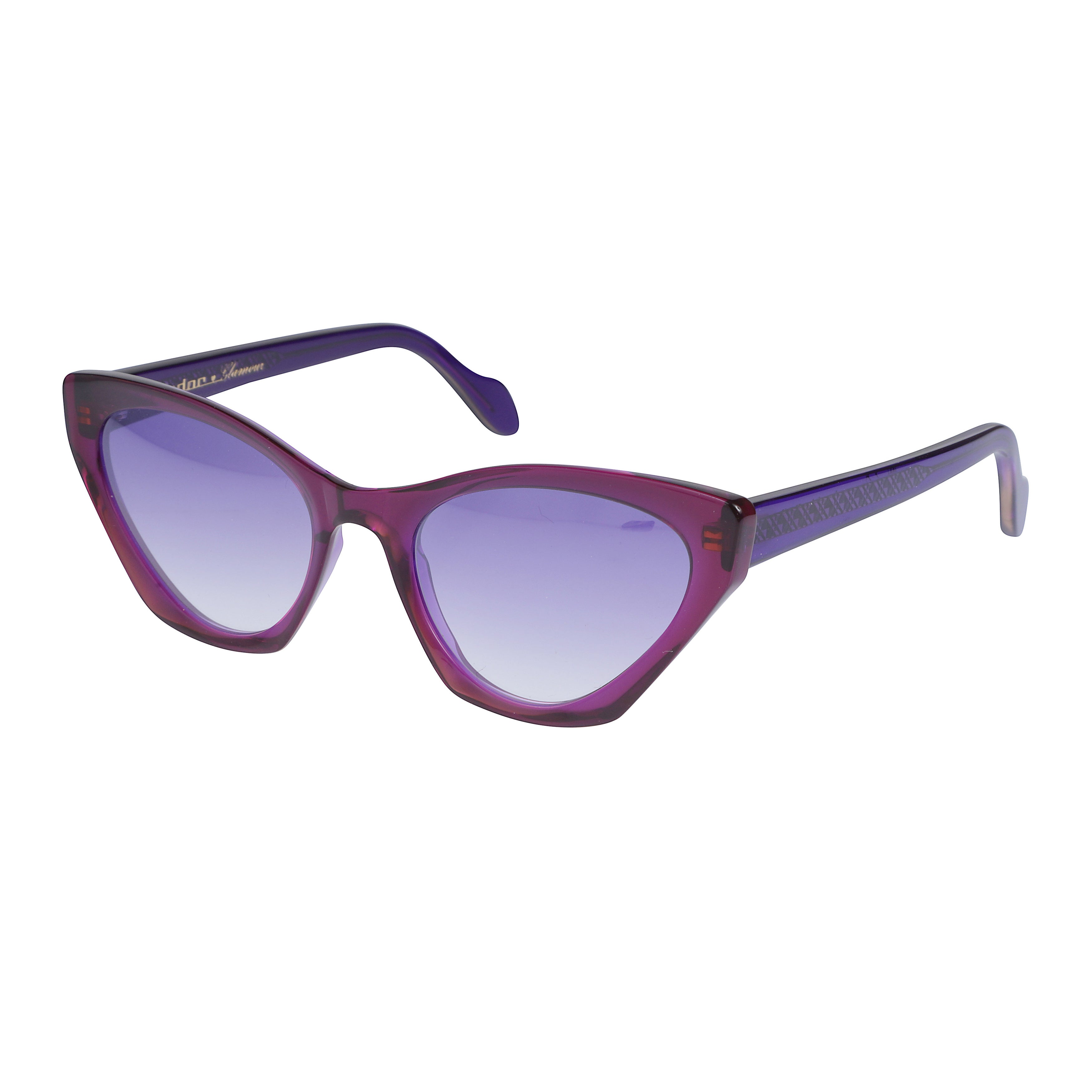 Coachella Glamour Gradient Cat-Eye Sunglasses with Textured Arms