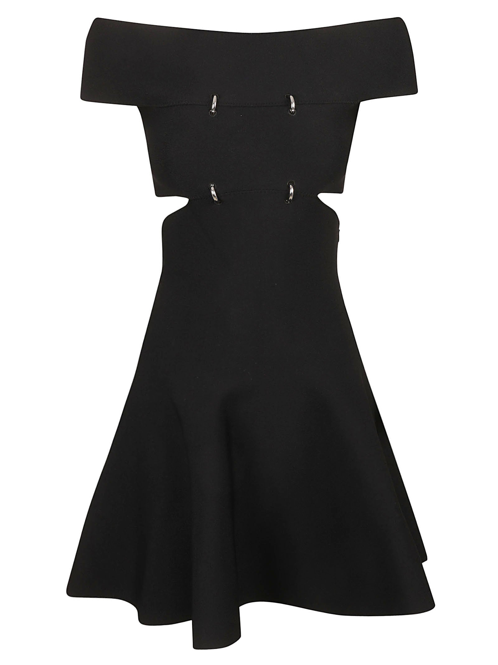 Fitted Bodice Black Dress with Flowing Skirt
